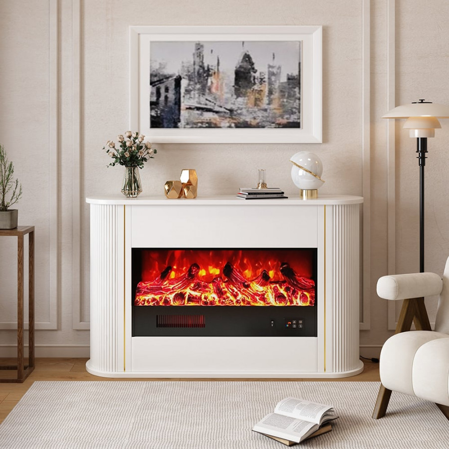 HMR - 47" Freestanding 1500W Electric Fireplace 5 Gear Adjustable 3D LED Flame Effect