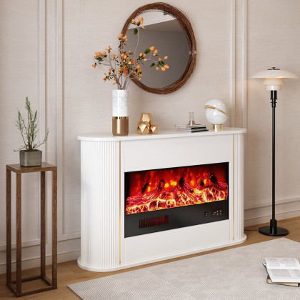 HMR - 47" Freestanding 1500W Electric Fireplace 5 Gear Adjustable 3D LED Flame Effect