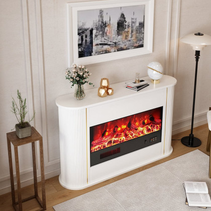 HMR - 47" Freestanding 1500W Electric Fireplace 5 Gear Adjustable 3D LED Flame Effect