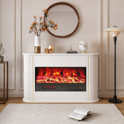 HMR - 47" Freestanding 1500W Electric Fireplace 5 Gear Adjustable 3D LED Flame Effect