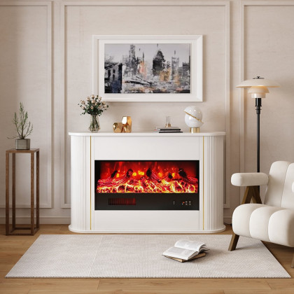 HMR - 47" Freestanding 1500W Electric Fireplace 5 Gear Adjustable 3D LED Flame Effect