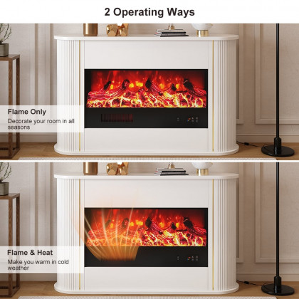 HMR - 47" Freestanding 1500W Electric Fireplace 5 Gear Adjustable 3D LED Flame Effect