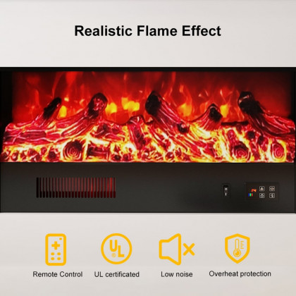 HMR - 47" Freestanding 1500W Electric Fireplace 5 Gear Adjustable 3D LED Flame Effect
