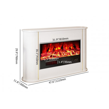 HMR - 47" Freestanding 1500W Electric Fireplace 5 Gear Adjustable 3D LED Flame Effect