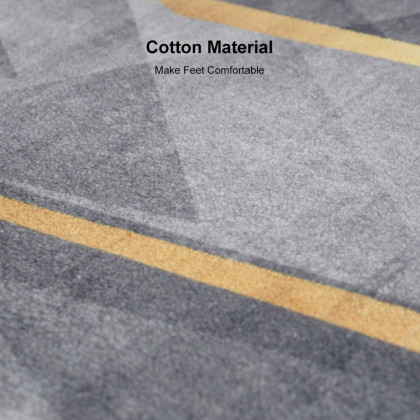 HMR - 2-Pieces Modern Gold Washable Kitchen Runner Mats Non-slip Anti Fatigue Kitchen Rug Set