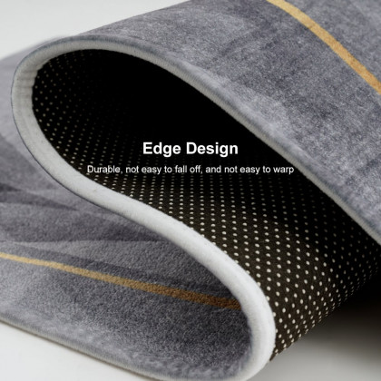 HMR - 2-Pieces Modern Gold Washable Kitchen Runner Mats Non-slip Anti Fatigue Kitchen Rug Set