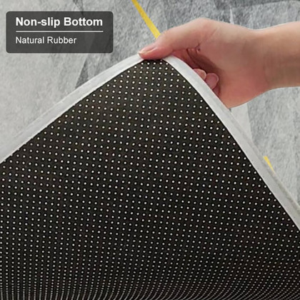 HMR - 2-Pieces Modern Gold Washable Kitchen Runner Mats Non-slip Anti Fatigue Kitchen Rug Set