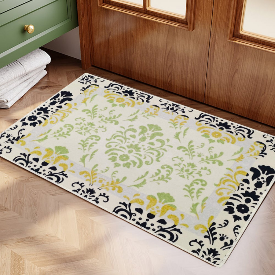 HMR - 2' x 3' Rustic Flower Non-slip Front Door Mat Boucle Entryway Rug