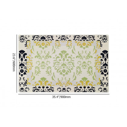 HMR - 2' x 3' Rustic Flower Non-slip Front Door Mat Boucle Entryway Rug