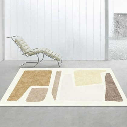 HMR - Modern 6' x 9' Abstract Geometric Faux Cashmere Indoor Area Rug Living Room Bedroom