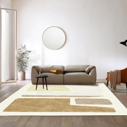 HMR - Modern 6' x 9' Abstract Geometric Faux Cashmere Indoor Area Rug Living Room Bedroom