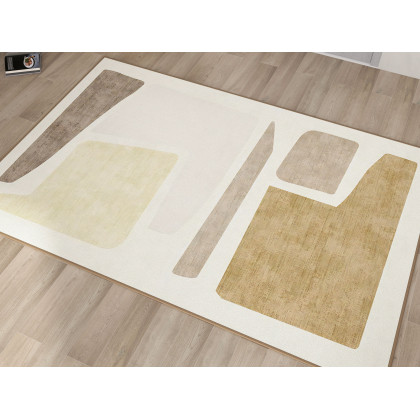 HMR - Modern 6' x 9' Abstract Geometric Faux Cashmere Indoor Area Rug Living Room Bedroom
