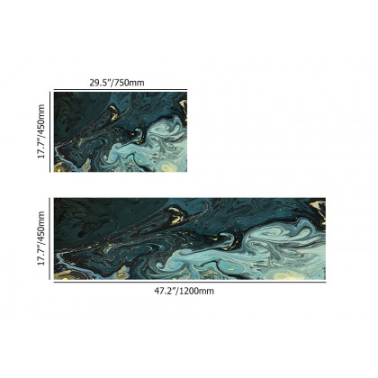 HMR - 2PCS Modern Abstrict Kitchen Runner Rug Set Non-slip Thickened Anti-Fatigue Kitchen Mat