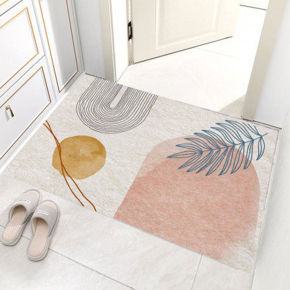HMR - Modern Non-Slip Soft Bath Mat Set Abstract Bathroom Rugs 16" x 24" & 20" x 32" (2-Pieces)