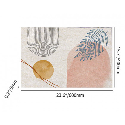 HMR - Modern Non-Slip Soft Bath Mat Set Abstract Bathroom Rugs 16" x 24" & 20" x 32" (2-Pieces)