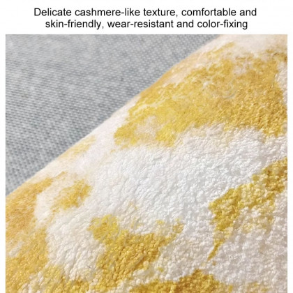 HMR - Gradient Gold Abstract Living Room Carpet Machine Washable Non-slip Waterproof Area Rug