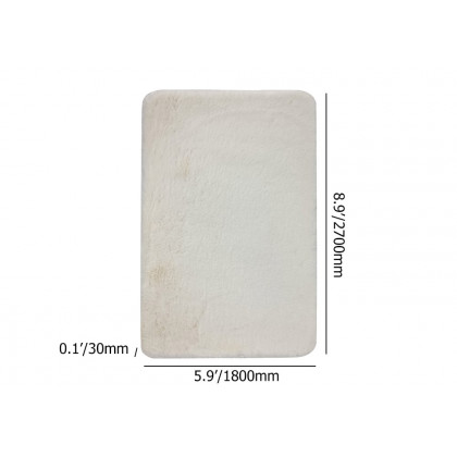 HMR - 6' x 9' Beige Shag Faux Rabbit Fur Fluffy and Thick Rectangle Area Rug for Living Room