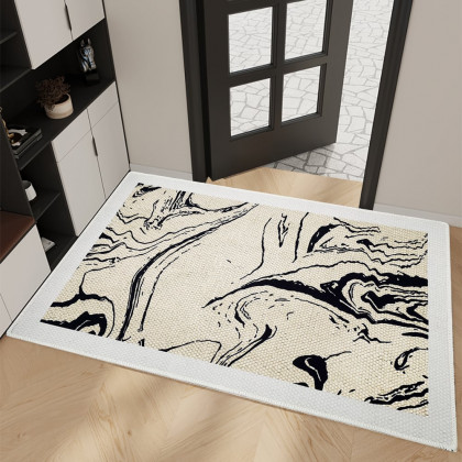 HMR - 2' x 3' Morden Abstract Non-slip Front Door Mat Boucle Entryway Rug Washable Bath Mat