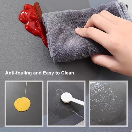 HMR - 2 Pieces Modern Marble Washable Kitchen Runner Mats Non-slip absorbent Kitchen Mat Set