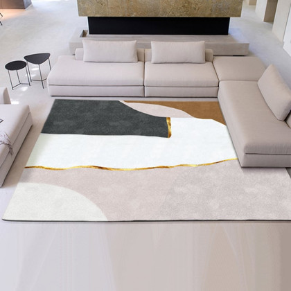 HMR Modern Abstract Geometric Faux Cashmere Indoor Area Rug Living Room Bedroom - 3' x 5'