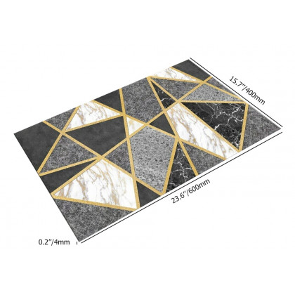 HMR - Modern Geometric Non-Slip Soft Bath Mat 16" x 24" Rectangle Abstract Bathroom Rug