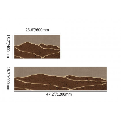 HMR - 2 Pieces Modern Gold & Brown Kitchen Runner Mats Non-slip Absorbent Kitchen Rug Set