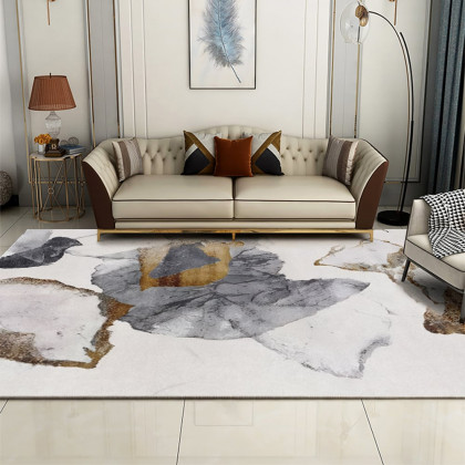 HMR - 3' x 5' Art Deco Faux Cashmere Area Rug with Abstract Pattern Decorative Carpet