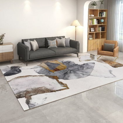 HMR - 3' x 5' Art Deco Faux Cashmere Area Rug with Abstract Pattern Decorative Carpet