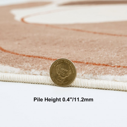 HMR - 3' x 3' Modern Round Faux Cashmere Area Rug Living Room & Bedroom Decorative Carpet
