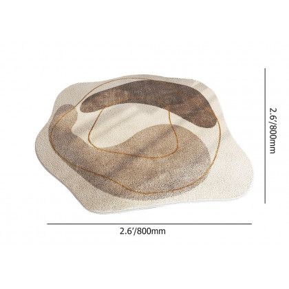 HMR - 3' x 3' Modern Round Faux Cashmere Area Rug Living Room & Bedroom Decorative Carpet