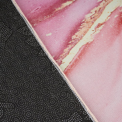HMR Modern Abstract Rectangular 2' x 8' Area Rug - Pink/Gold/Gray