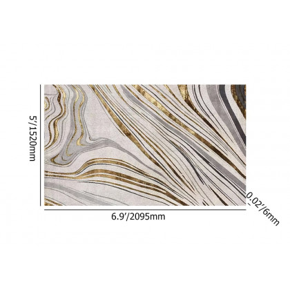 HMR - 5'x 7' Luxury Abstract Art Deco Rug with Marble Pattern Carpet
