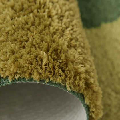 HMR - 2' x 5' Modern Rectangle Tufted 3D Green Wool Area Rug Living Room & Bedroom Carpet
