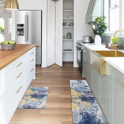 HMR - 2PCS Modern Abstrict Kitchen Runner Rug Set