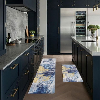 HMR - 2PCS Modern Abstrict Kitchen Runner Rug Set
