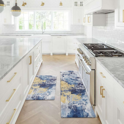 HMR - 2PCS Modern Abstrict Kitchen Runner Rug Set