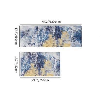 HMR - 2PCS Modern Abstrict Kitchen Runner Rug Set