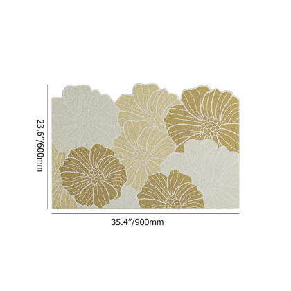 HMR - Morden Brown Flowers Novelty Mat Non-slip Entryway Rug 2' x 3'