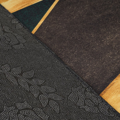 HMR Modern 2' x 10' Geometric Rectangular Area Rug - Green/Gold/Black