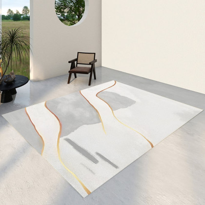 HMR - 6' x 9' Modern Rectangle Nylon Area Rug for Living Room & Bedroom
