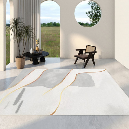 HMR - 6' x 9' Modern Rectangle Nylon Area Rug for Living Room & Bedroom
