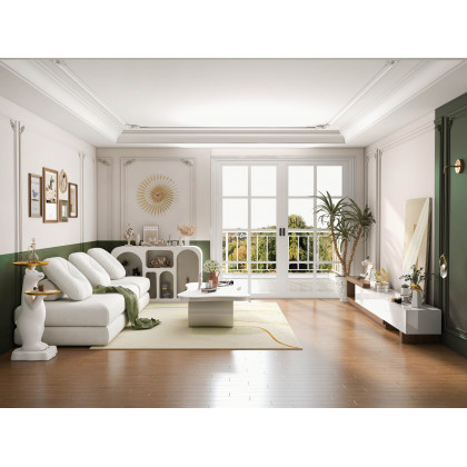 HMR - 6' x 9' Modern Rectangle Nylon Area Rug for Living Room & Bedroom