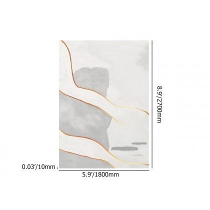 HMR - 6' x 9' Modern Rectangle Nylon Area Rug for Living Room & Bedroom