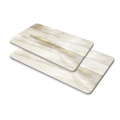 HMR - Modern Non-Slip Rectangle Bath Mat Abstract Rug 16" x 24" & 20" x 32" (2-Pieces)