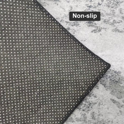 HMR - 2 Pieces Modern Geometric Gradient Gold Washable Kitchen Runner Mats Non-slip Rug Set