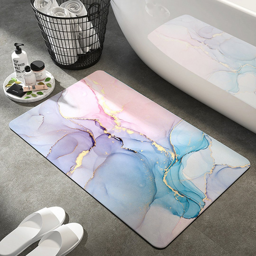 HMR - 16" x 24" Modern Non-Slip Soft Rectangle Bath Mat Geometric Abstract Bathroom Rug
