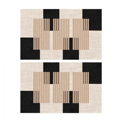 HMR - 2PC Strong Water-absorbent Non-slip Diatom Mud Geometric Bathroom Mat Set Bath Rug