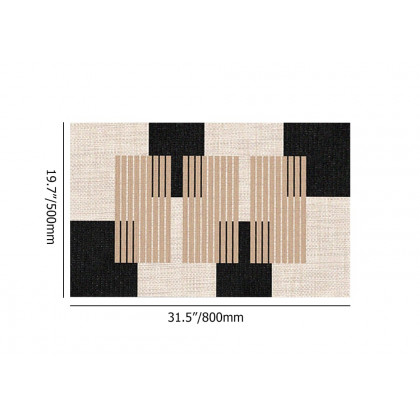 HMR - 2PC Strong Water-absorbent Non-slip Diatom Mud Geometric Bathroom Mat Set Bath Rug