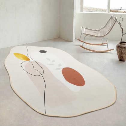HMR - 3'x 5' Modern Abstract Painting Area Rug Decorative Living Room Bedroom Irregular Carpet