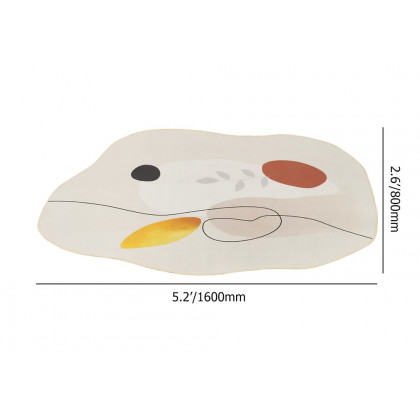 HMR - 3'x 5' Modern Abstract Painting Area Rug Decorative Living Room Bedroom Irregular Carpet